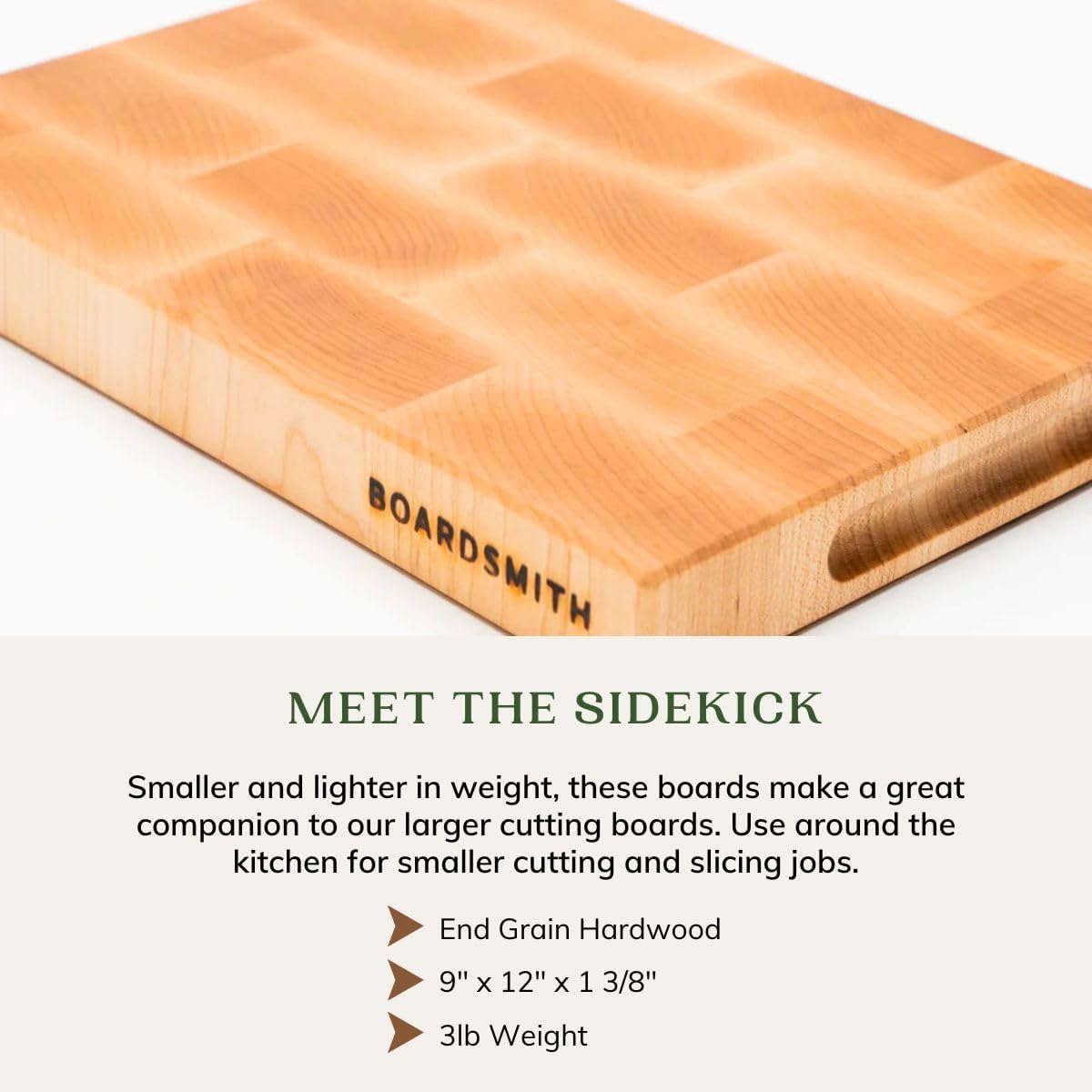 Walnut Sidekick End Grain Cutting Board - Walnut Wood Cutting Board for Kitchen - Kitchen Cutting Board - Wooden Cutting Board
