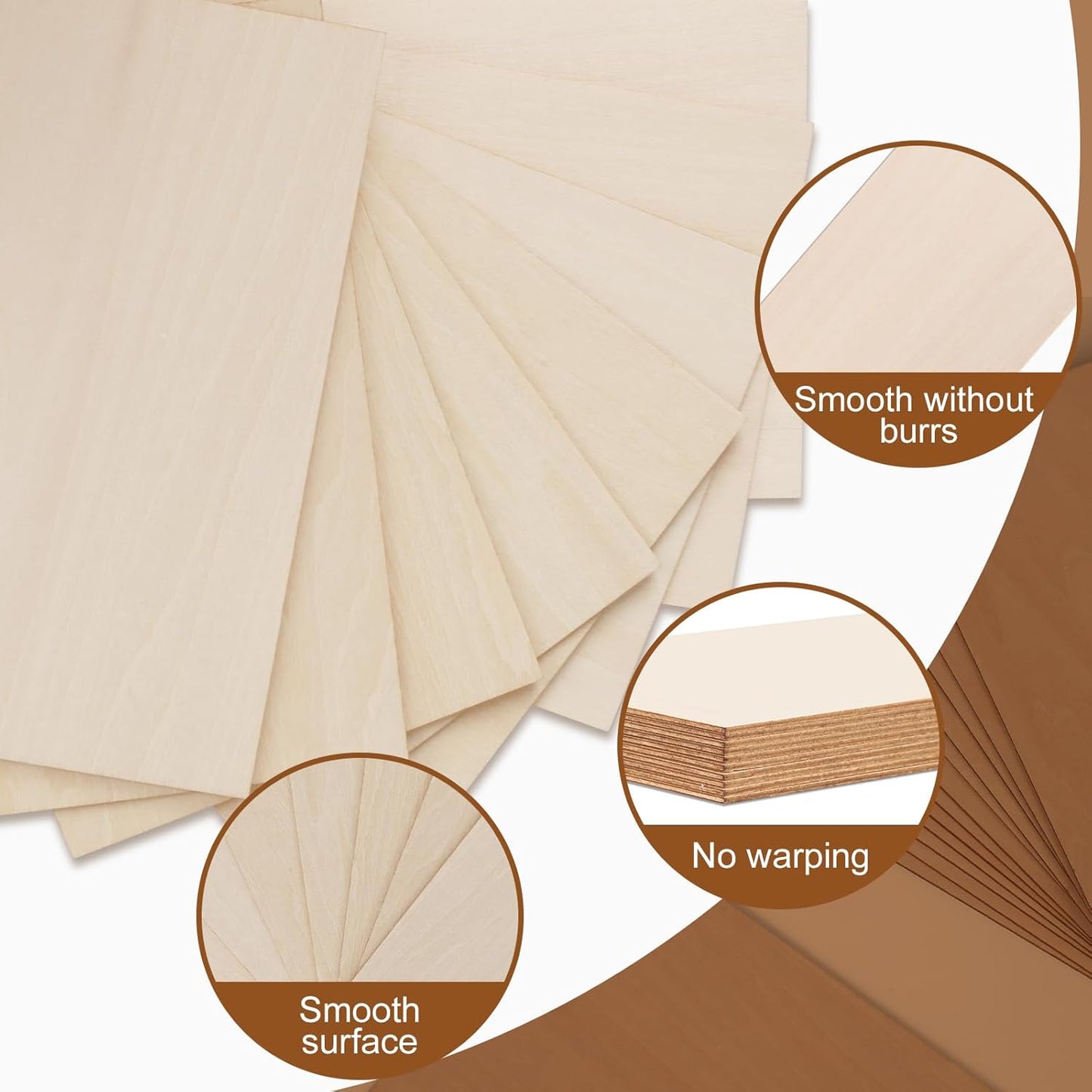 30 Pack Basswood Sheets 12"x12"x1/8", 3mm Basswood for Laser Cutting, Thin Plywood Board Unfinished Wood for Crafts, DIY Architectural Models Making, Wood Engraving, Wood Burning Product.