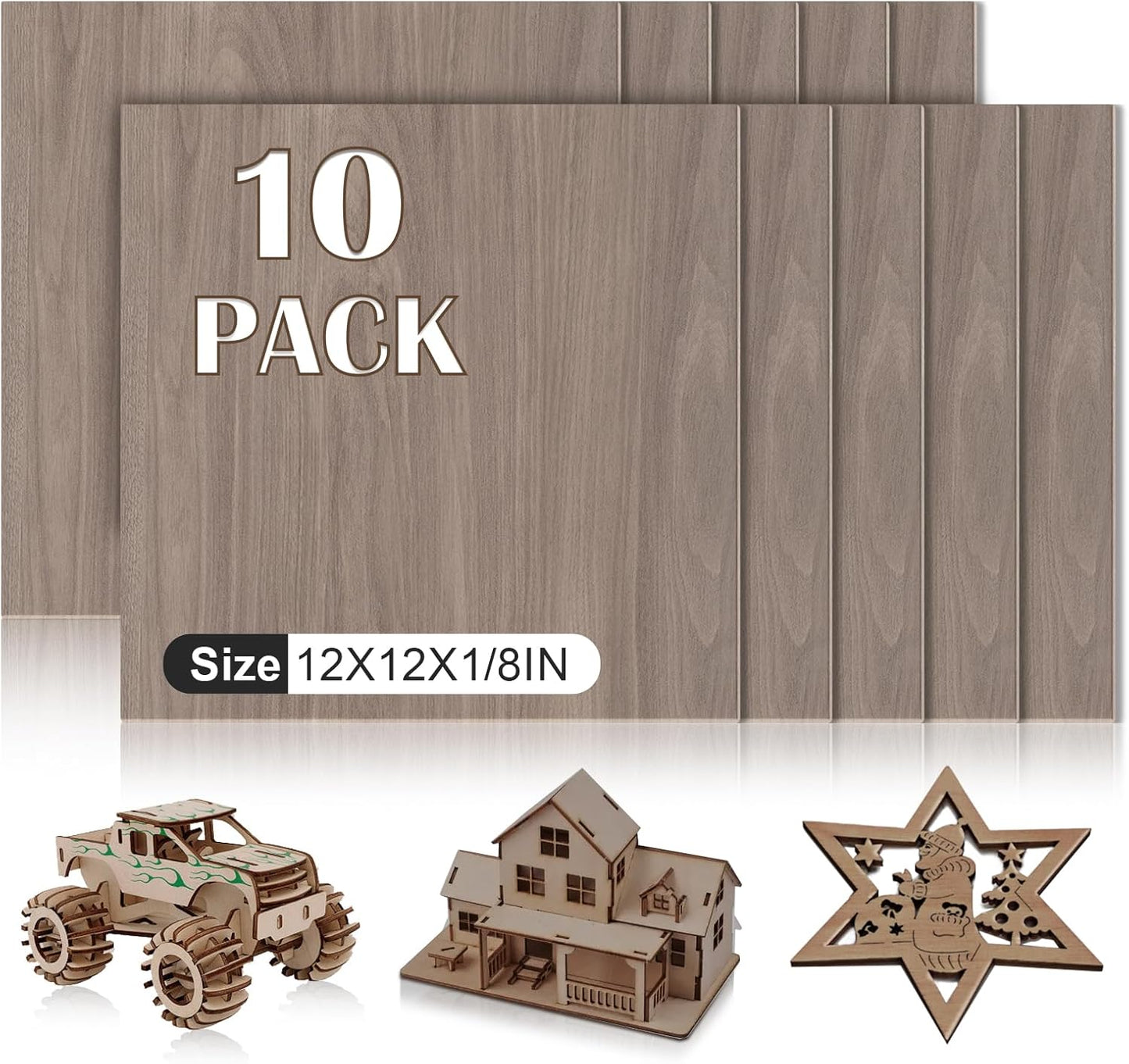30 Pack Basswood Sheets 12"x12"x1/8", 3mm Basswood for Laser Cutting, Thin Plywood Board Unfinished Wood for Crafts, DIY Architectural Models Making, Wood Engraving, Wood Burning Product.