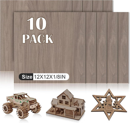 30 Pack Basswood Sheets 12"x12"x1/8", 3mm Basswood for Laser Cutting, Thin Plywood Board Unfinished Wood for Crafts, DIY Architectural Models Making, Wood Engraving, Wood Burning Product.