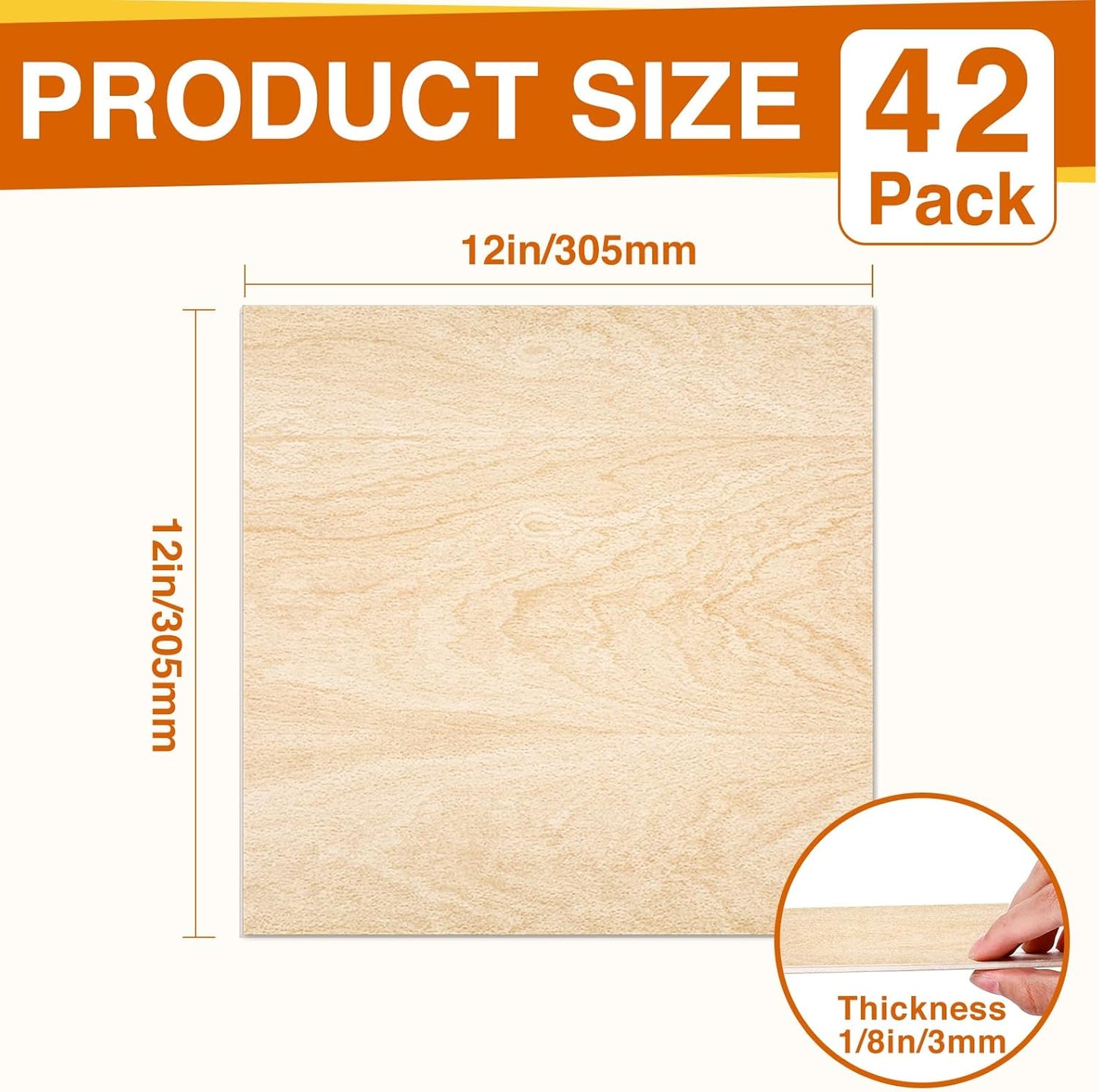 30 Pack Basswood Sheets 12"x12"x1/8", 3mm Basswood for Laser Cutting, Thin Plywood Board Unfinished Wood for Crafts, DIY Architectural Models Making, Wood Engraving, Wood Burning Product.