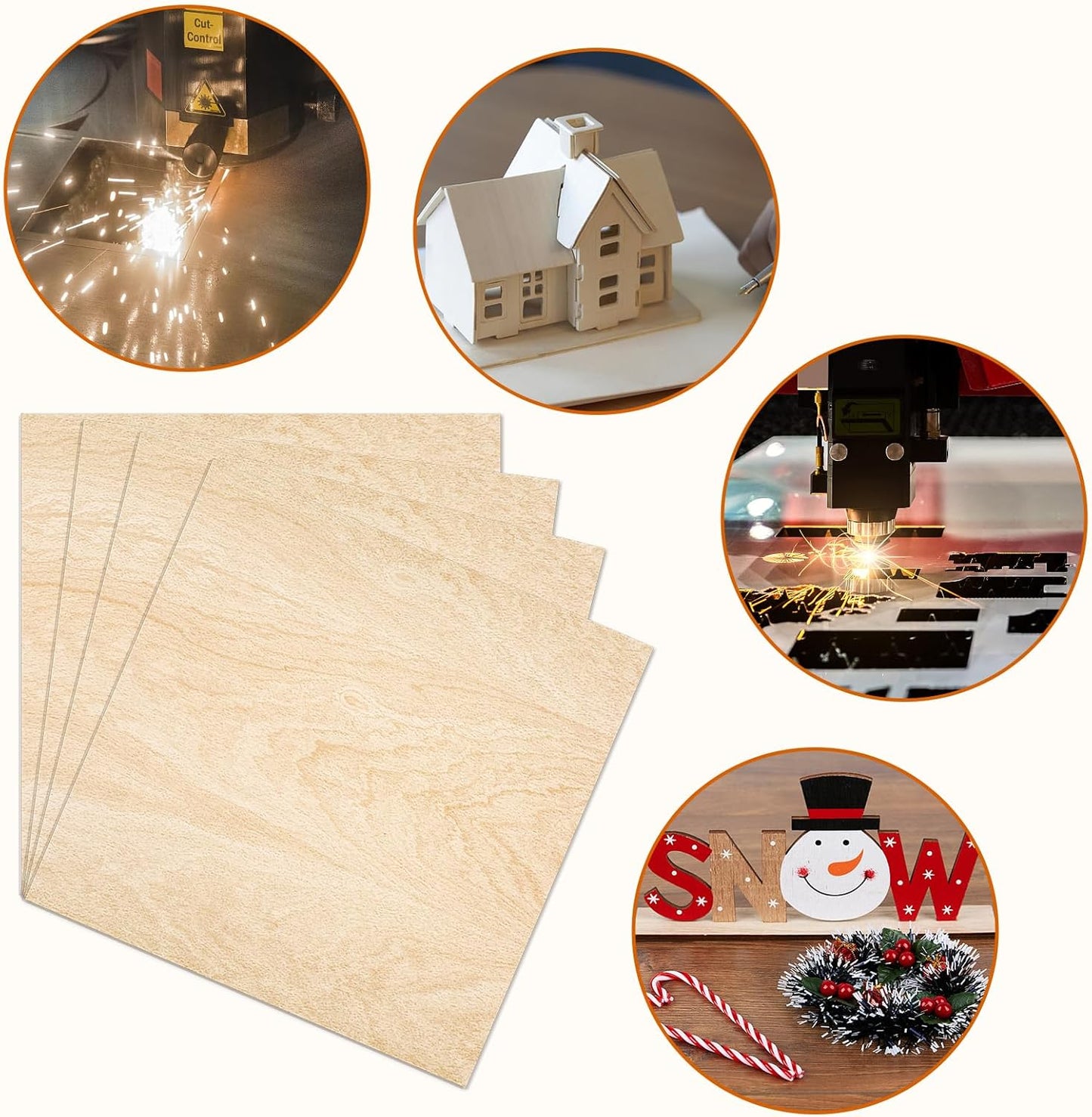 30 Pack Basswood Sheets 12"x12"x1/8", 3mm Basswood for Laser Cutting, Thin Plywood Board Unfinished Wood for Crafts, DIY Architectural Models Making, Wood Engraving, Wood Burning Product.