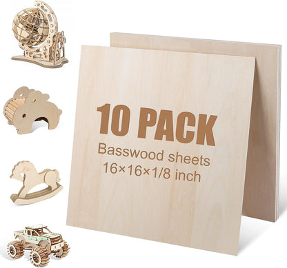 30 Pack Basswood Sheets 12"x12"x1/8", 3mm Basswood for Laser Cutting, Thin Plywood Board Unfinished Wood for Crafts, DIY Architectural Models Making, Wood Engraving, Wood Burning Product.