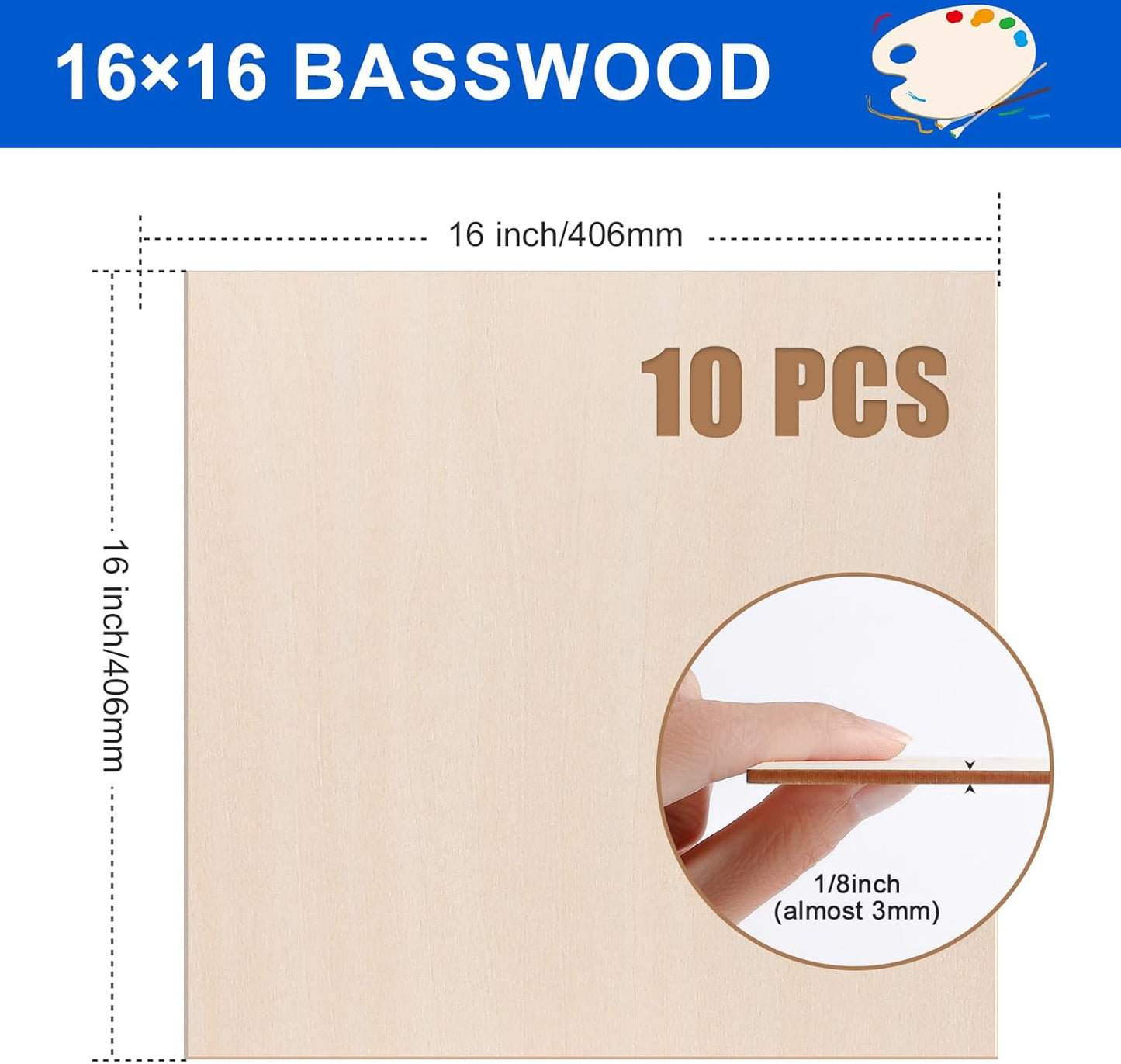 30 Pack Basswood Sheets 12"x12"x1/8", 3mm Basswood for Laser Cutting, Thin Plywood Board Unfinished Wood for Crafts, DIY Architectural Models Making, Wood Engraving, Wood Burning Product.