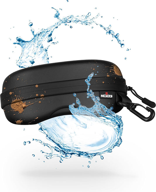 Water Resistant Safety Glasses Case with Clip - Heavy Duty Semi Hard Large Sunglasses Holder for Men and Women with Cleaning Cloth