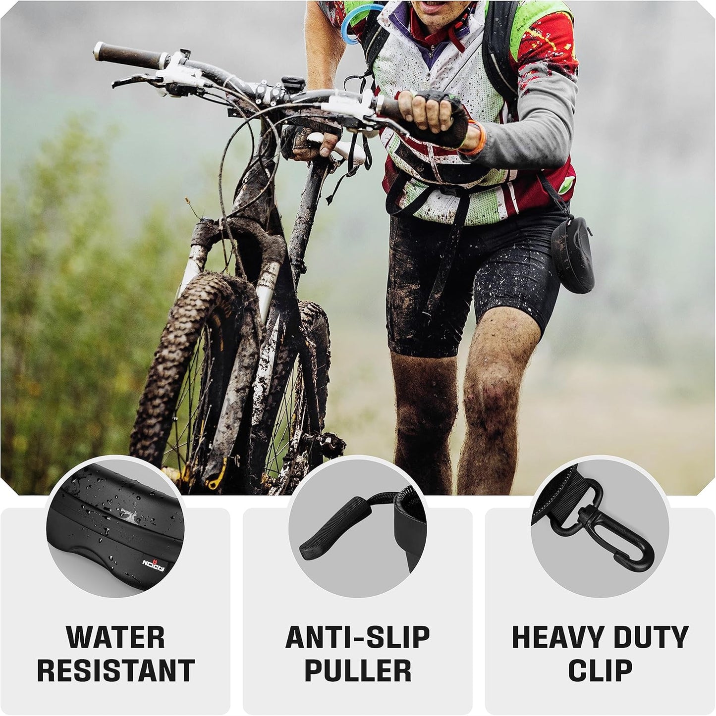 Water Resistant Safety Glasses Case with Clip - Heavy Duty Semi Hard Large Sunglasses Holder for Men and Women with Cleaning Cloth