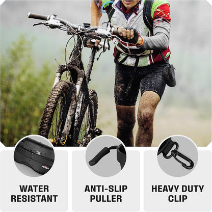 Water Resistant Safety Glasses Case with Clip - Heavy Duty Semi Hard Large Sunglasses Holder for Men and Women with Cleaning Cloth