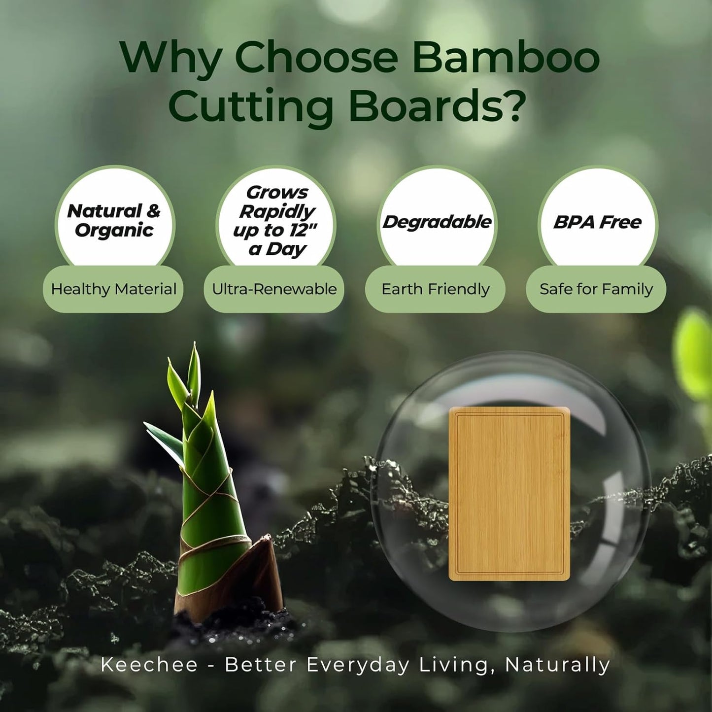 Wood Cutting Board, Carbonized Bamboo Cutting Boards Set With Smooth Surface & Easy Storage For Busy Kitchens, Ideal Charcuterie & Chopping, Durable, Knife-Friendly (4Pcs)