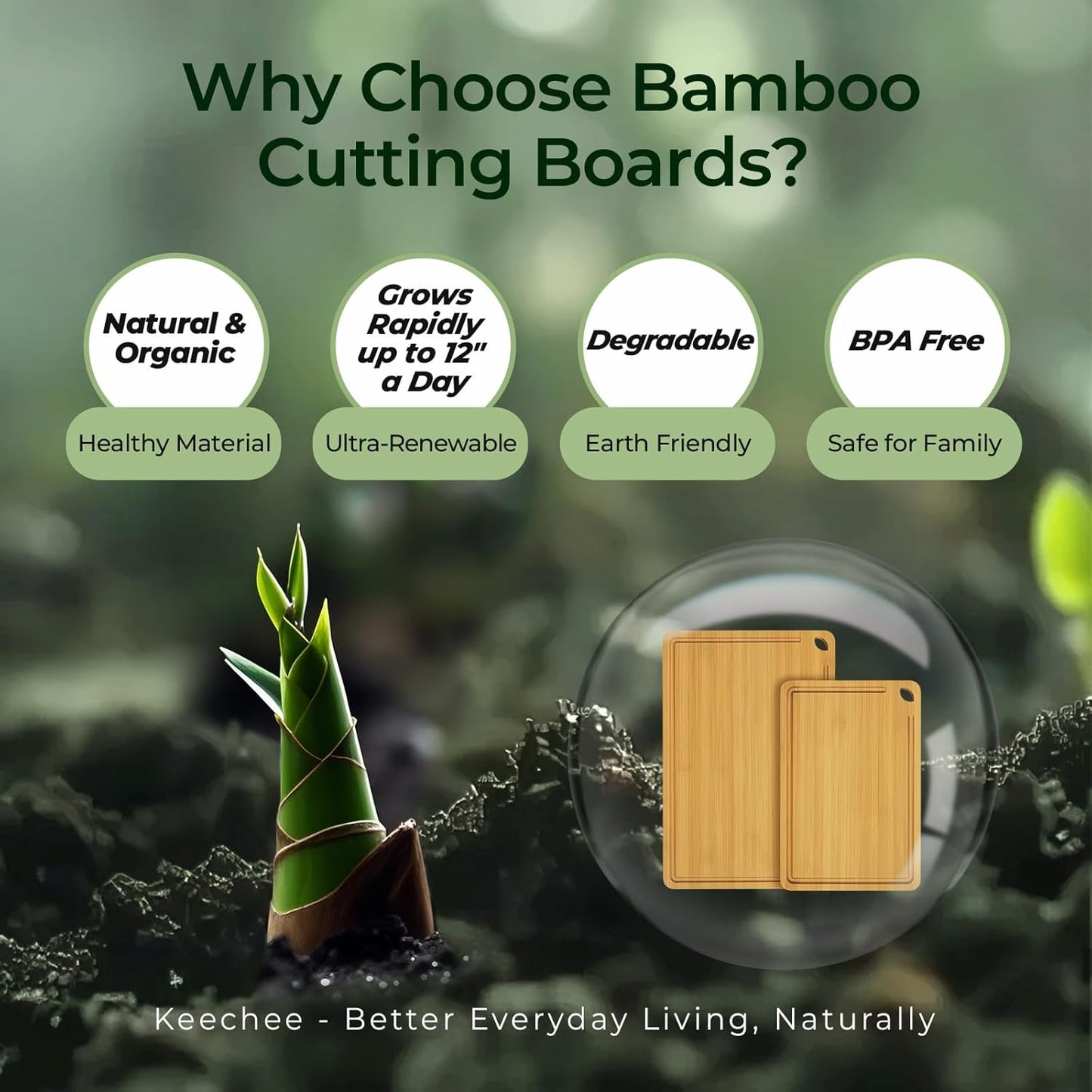 Wood Cutting Board, Carbonized Bamboo Cutting Boards Set With Smooth Surface & Easy Storage For Busy Kitchens, Ideal Charcuterie & Chopping, Durable, Knife-Friendly (4Pcs)