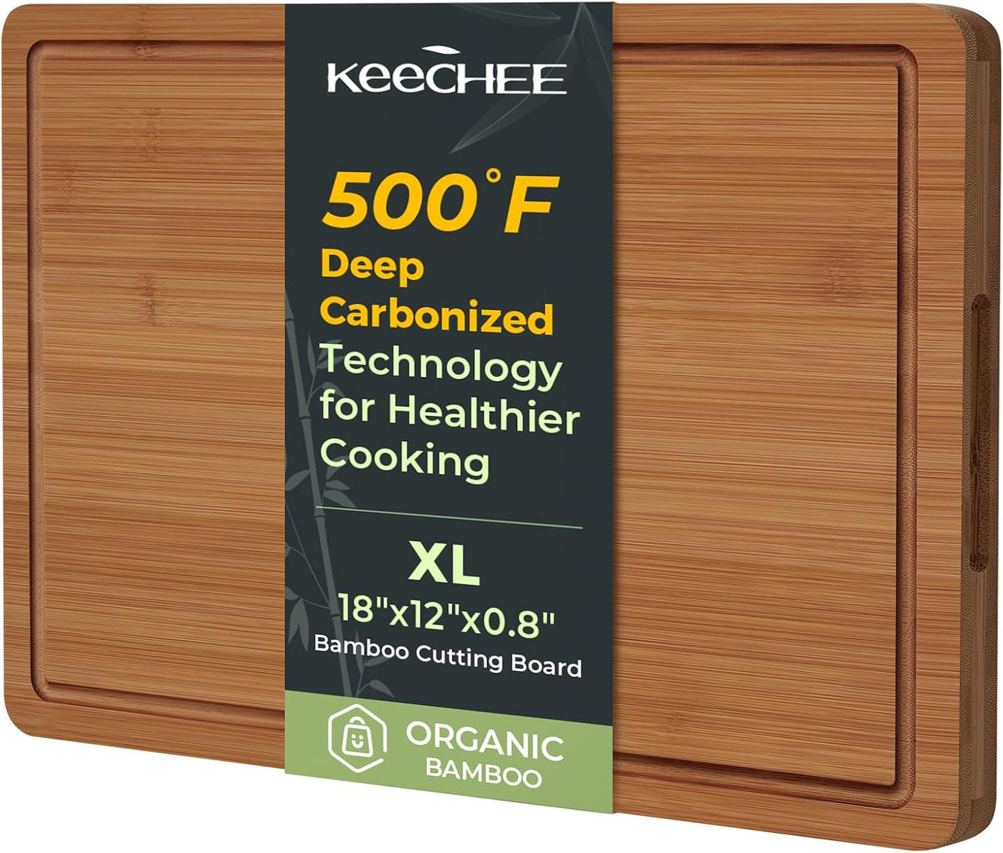 Wood Cutting Board, Carbonized Bamboo Cutting Boards Set With Smooth Surface & Easy Storage For Busy Kitchens, Ideal Charcuterie & Chopping, Durable, Knife-Friendly (4Pcs)