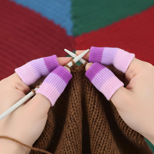 20pcs Crochet Finger Guard, Crochet Finger Protector, 1.57in Soft Finger Compression Sleeve, Crochets Fingers Guard for Writing, Knitting, Draw (Purple)