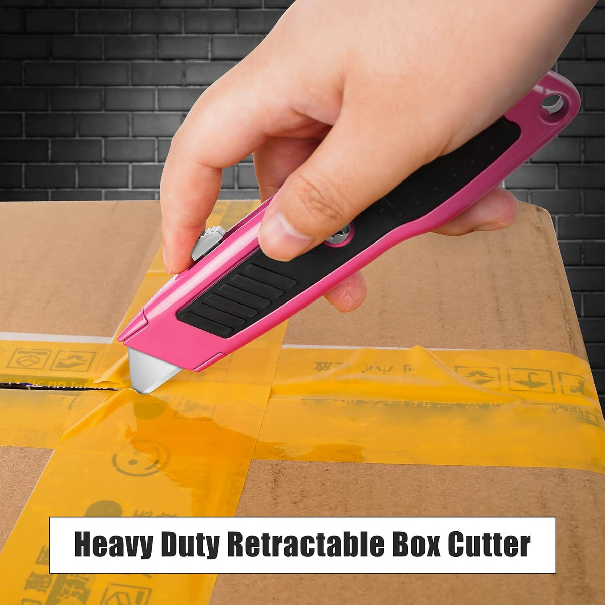 Box Cutter Retractable, Heavy-Duty Utility Knife, Metal Body