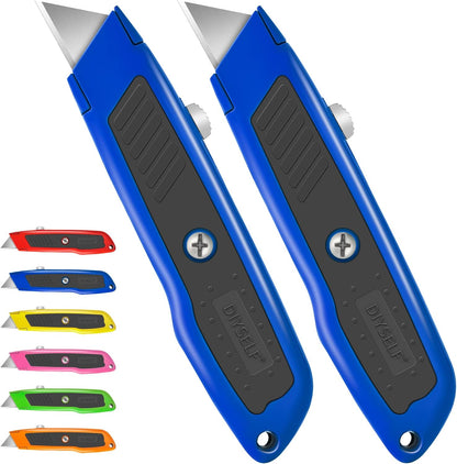 Box Cutter Retractable, Heavy-Duty Utility Knife, Metal Body