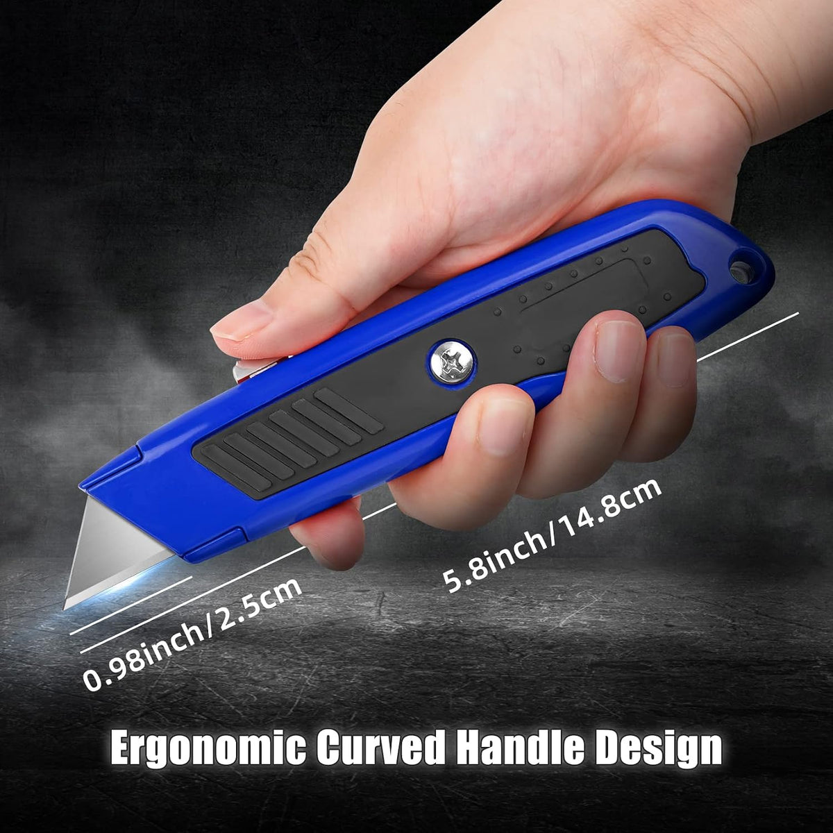 Box Cutter Retractable, Heavy-Duty Utility Knife, Metal Body