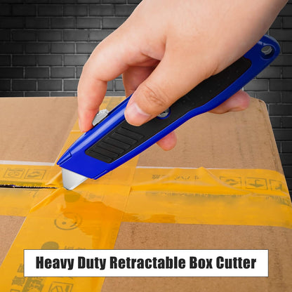 Box Cutter Retractable, Heavy-Duty Utility Knife, Metal Body