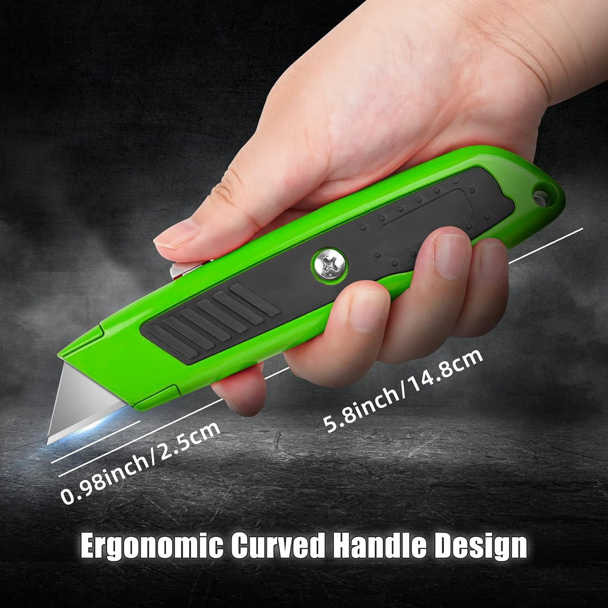 Box Cutter Retractable, Heavy-Duty Utility Knife, Metal Body