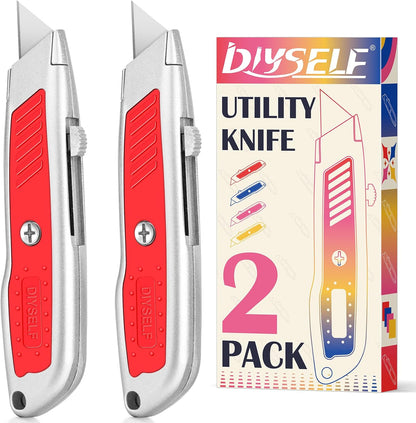 Box Cutter Retractable, Heavy-Duty Utility Knife, Metal Body