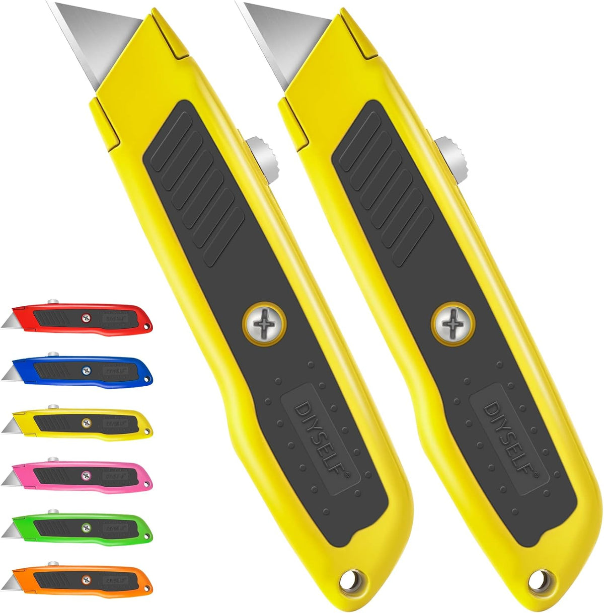 Box Cutter Retractable, Heavy-Duty Utility Knife, Metal Body