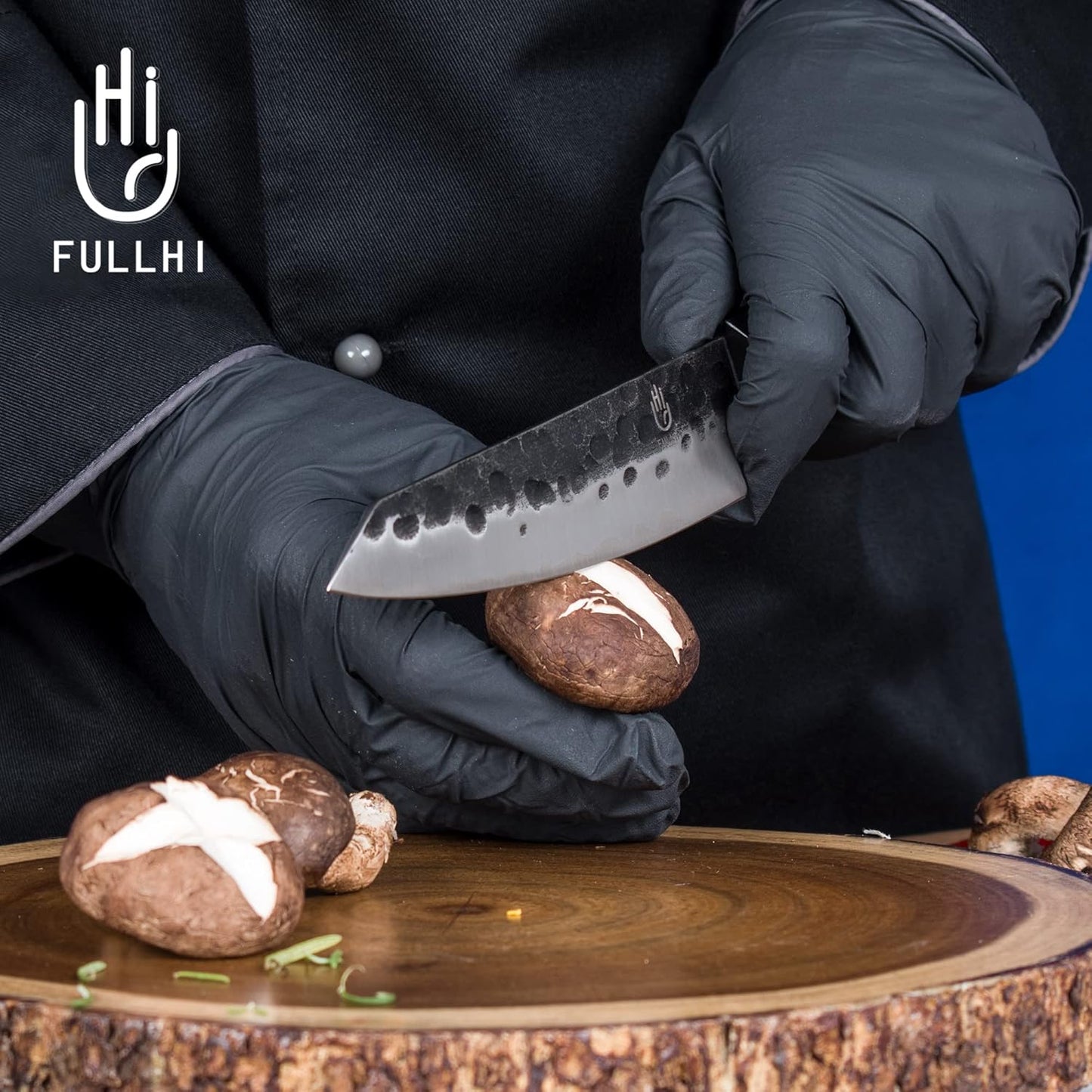 FULLHI 18pcs Japanese Gyuto Chef Knife set Professional Hand Forged Kitchen Chef Knife, 3 Layers 9CR18MOV High Carbon Meat Sushi Knife Rosewood Handle with knife bag