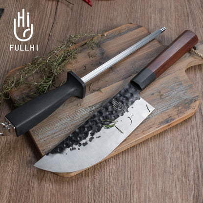 FULLHI 18pcs Japanese Gyuto Chef Knife set Professional Hand Forged Kitchen Chef Knife, 3 Layers 9CR18MOV High Carbon Meat Sushi Knife Rosewood Handle with knife bag