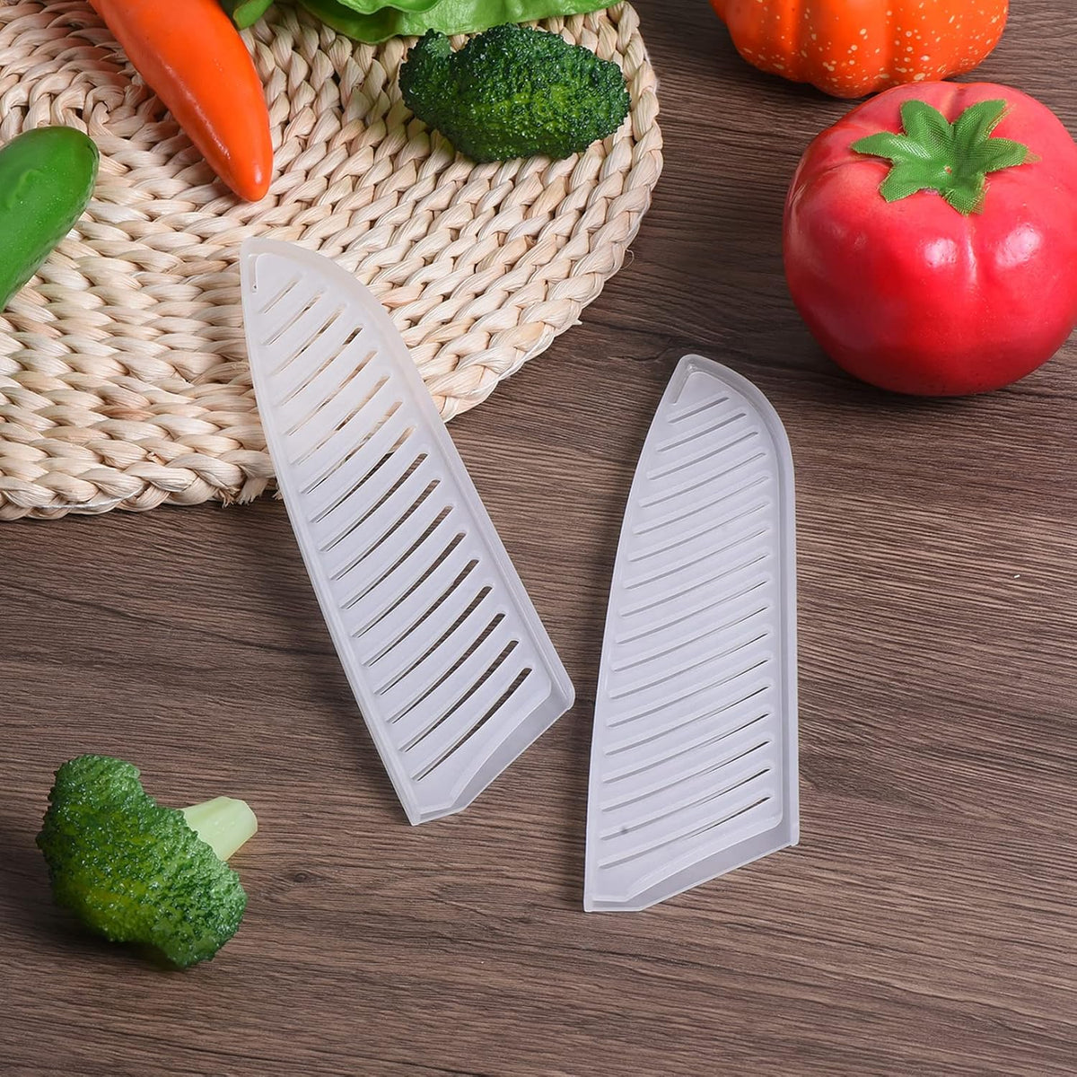 PP Safety Knife Sheath 7" Length, 1.8" Opening, Suitable for 1.5-2.0mm Thickness Santoku Knife, 2-Pack, White