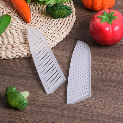 PP Safety Knife Sheath 7" Length, 1.8" Opening, Suitable for 1.5-2.0mm Thickness Santoku Knife, 2-Pack, White