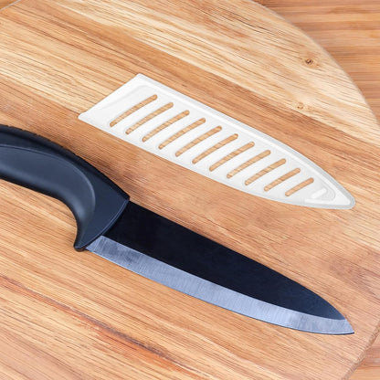 PP Safety Knife Sheath 7" Length, 1.8" Opening, Suitable for 1.5-2.0mm Thickness Santoku Knife, 2-Pack, White