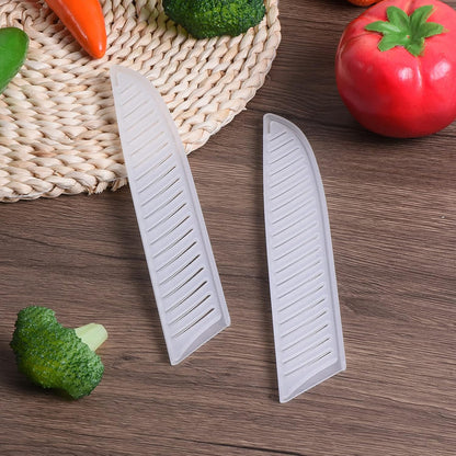 PP Safety Knife Sheath 7" Length, 1.8" Opening, Suitable for 1.5-2.0mm Thickness Santoku Knife, 2-Pack, White