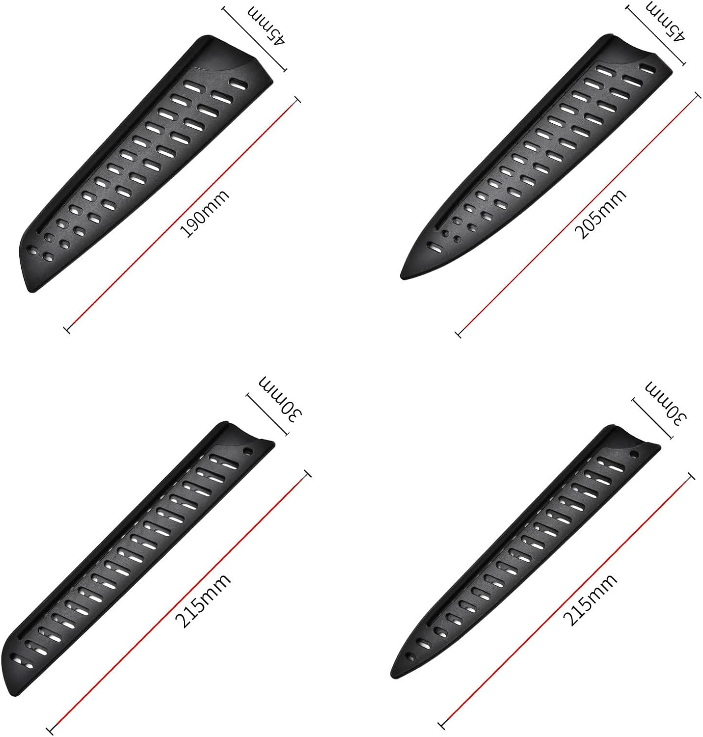 8 Pieces Universal Knife Guards Set, Plastic Kitchen Knife Covers Sleeves Knife Sheath Blade Protector for Paring Utility Santoku Nakiri Cleaver Bread Carving Chef Knife