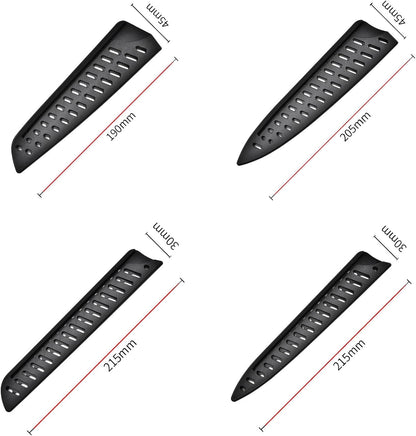 8 Pieces Universal Knife Guards Set, Plastic Kitchen Knife Covers Sleeves Knife Sheath Blade Protector for Paring Utility Santoku Nakiri Cleaver Bread Carving Chef Knife