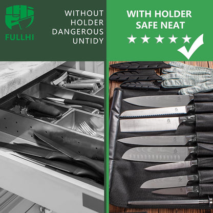FULLHI Knife Set, 14pcs Japanese Knives Set, Multiple Colour Premium German Stainless Steel Chef Knife Set