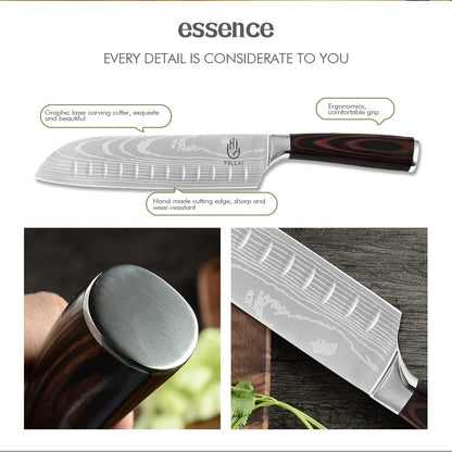 FULLHI Knife Set, 14pcs Japanese Knives Set, Multiple Colour Premium German Stainless Steel Chef Knife Set