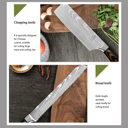 FULLHI Knife Set, 14pcs Japanese Knives Set, Multiple Colour Premium German Stainless Steel Chef Knife Set