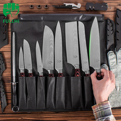 FULLHI Knife Set, 14pcs Japanese Knives Set, Multiple Colour Premium German Stainless Steel Chef Knife Set