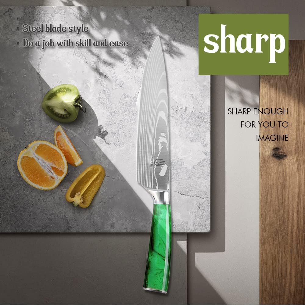 FULLHI Knife Set, 14pcs Japanese Knives Set, Multiple Colour Premium German Stainless Steel Chef Knife Set
