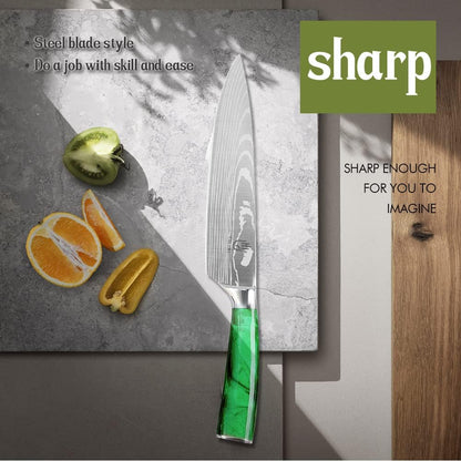 FULLHI Knife Set, 14pcs Japanese Knives Set, Multiple Colour Premium German Stainless Steel Chef Knife Set