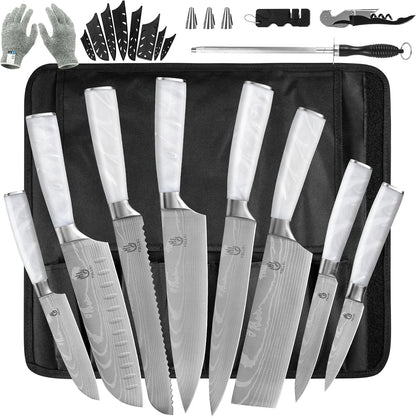 FULLHI Knife Set, 14pcs Japanese Knives Set, Multiple Colour Premium German Stainless Steel Chef Knife Set
