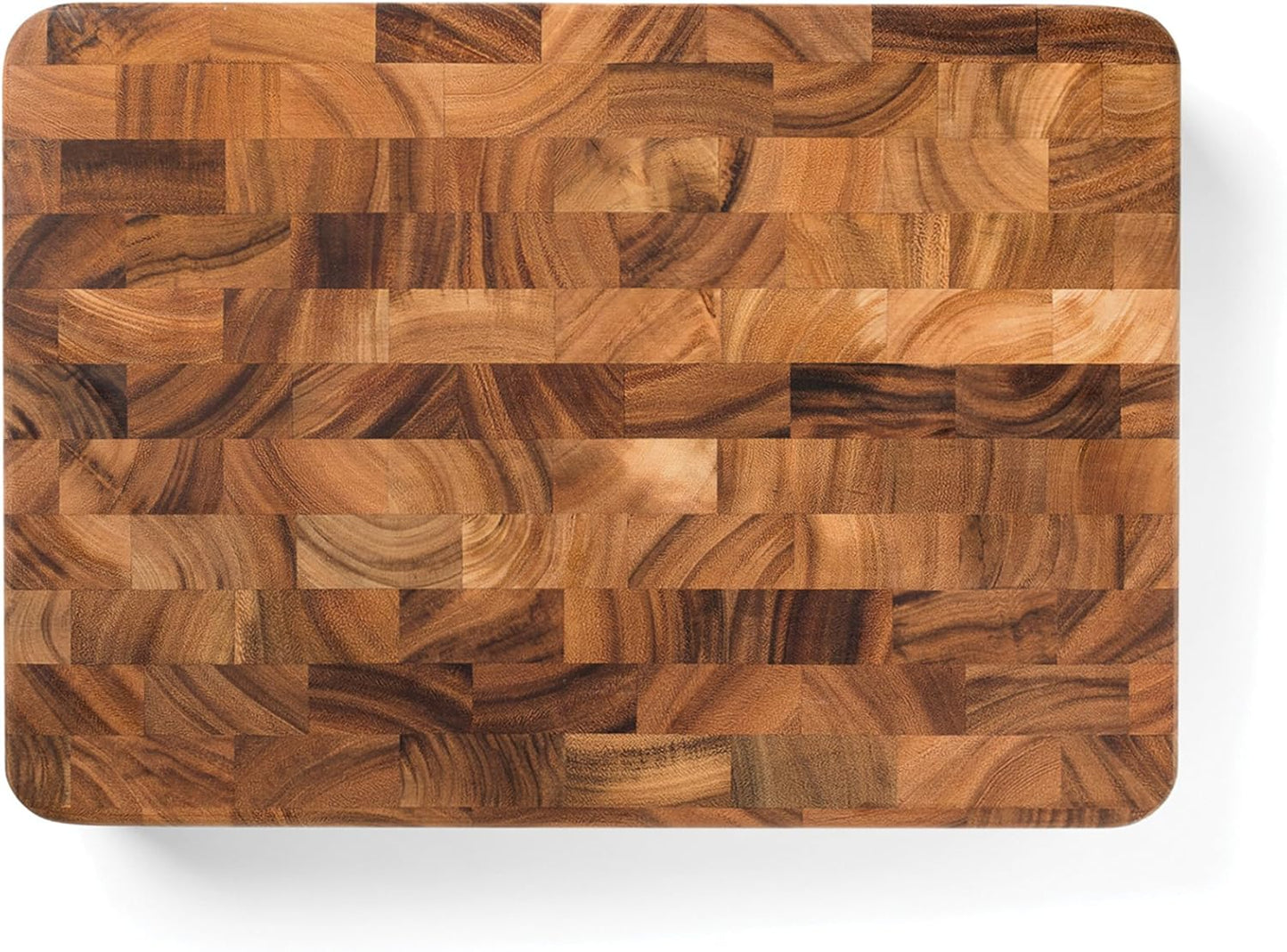 Gourmet End Grain Union Stock Yard Professional Chopping Butcher Block, Brown, 14 x 20 x 2.75" | Large 14" x 20" x 3" Chopping Block | Knife Friendly End Grain | Thick Cutting Board | Meat Carving Board | Meal Prep