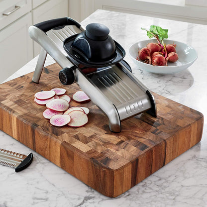 Gourmet End Grain Union Stock Yard Professional Chopping Butcher Block, Brown, 14 x 20 x 2.75" | Large 14" x 20" x 3" Chopping Block | Knife Friendly End Grain | Thick Cutting Board | Meat Carving Board | Meal Prep