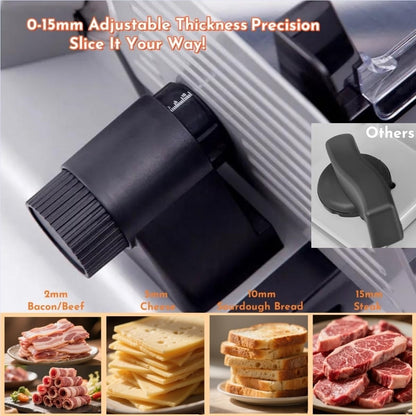 Meat Slicer Machine for Home, Electric Deli Meat Slicer with 2 Removable 7.5'' Blades ETL Certified, Adjustable Thickness Deli Slicer-Food Cutter for Meat Beef Bread