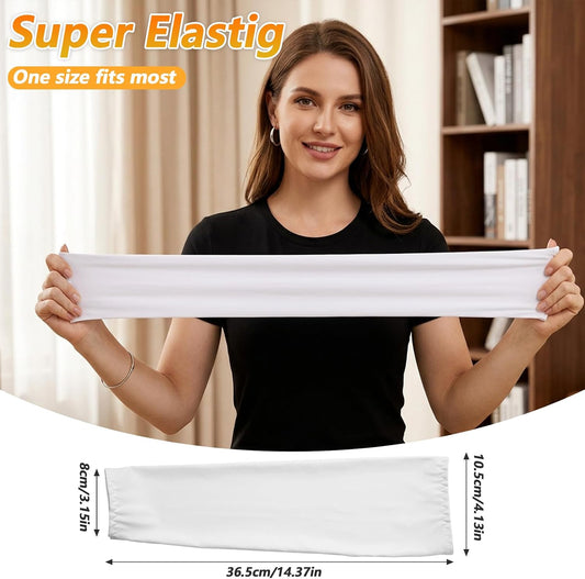 2 Pairs White Arm Sleeves for Women Men UV Sun Protection White Arm Sleeve Arm Covers for Women Arm Compression Sleeves Men