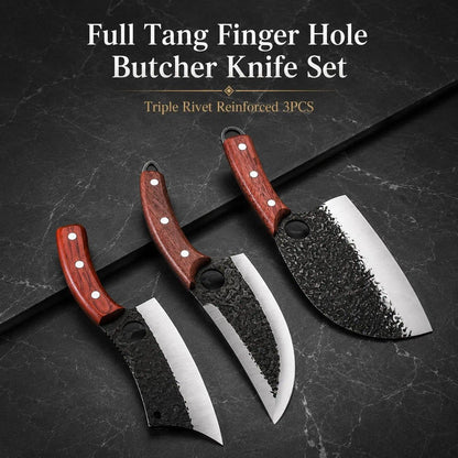 12-Piece Butcher Knife Set, Roll Bag