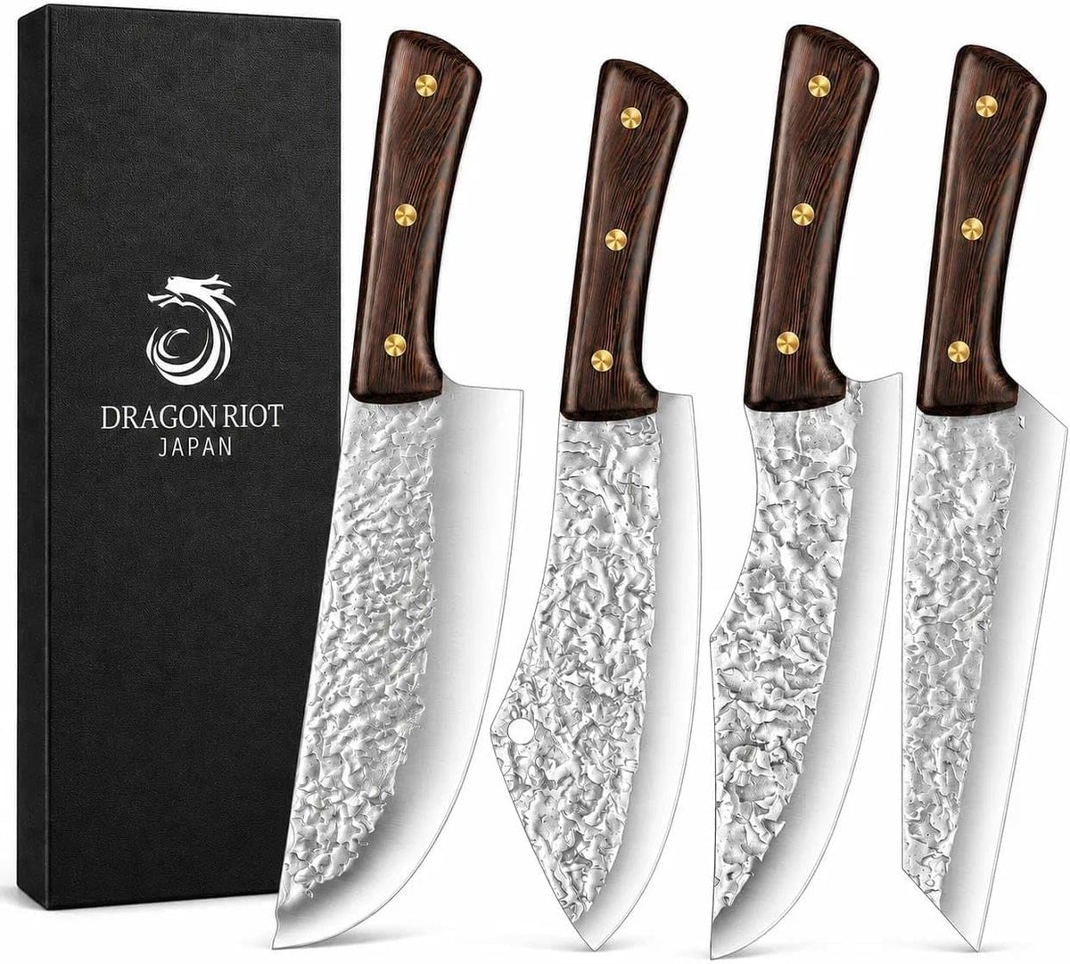 12-Piece Butcher Knife Set, Roll Bag