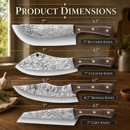 12-Piece Butcher Knife Set, Roll Bag