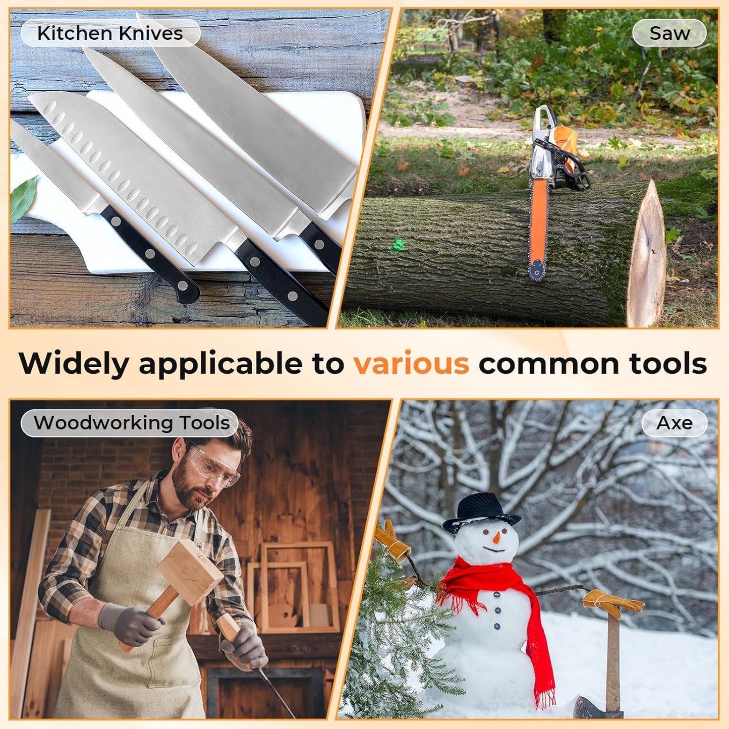 Diamond Sharpening 121n Dual-grit Knife Sharpener Stone Tool Lawn Mower Blade Sharpener File Garden Tool 325/1200 Grit Handheld Double with Angle Guide for Kitchen Axe Machete Chisel Drill