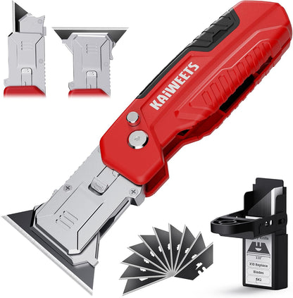 2-in-1 Utility Knife, Razor Blade Scraper, Box Cutter for EDC