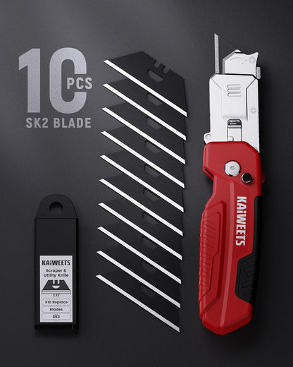 2-in-1 Utility Knife, Razor Blade Scraper, Box Cutter for EDC