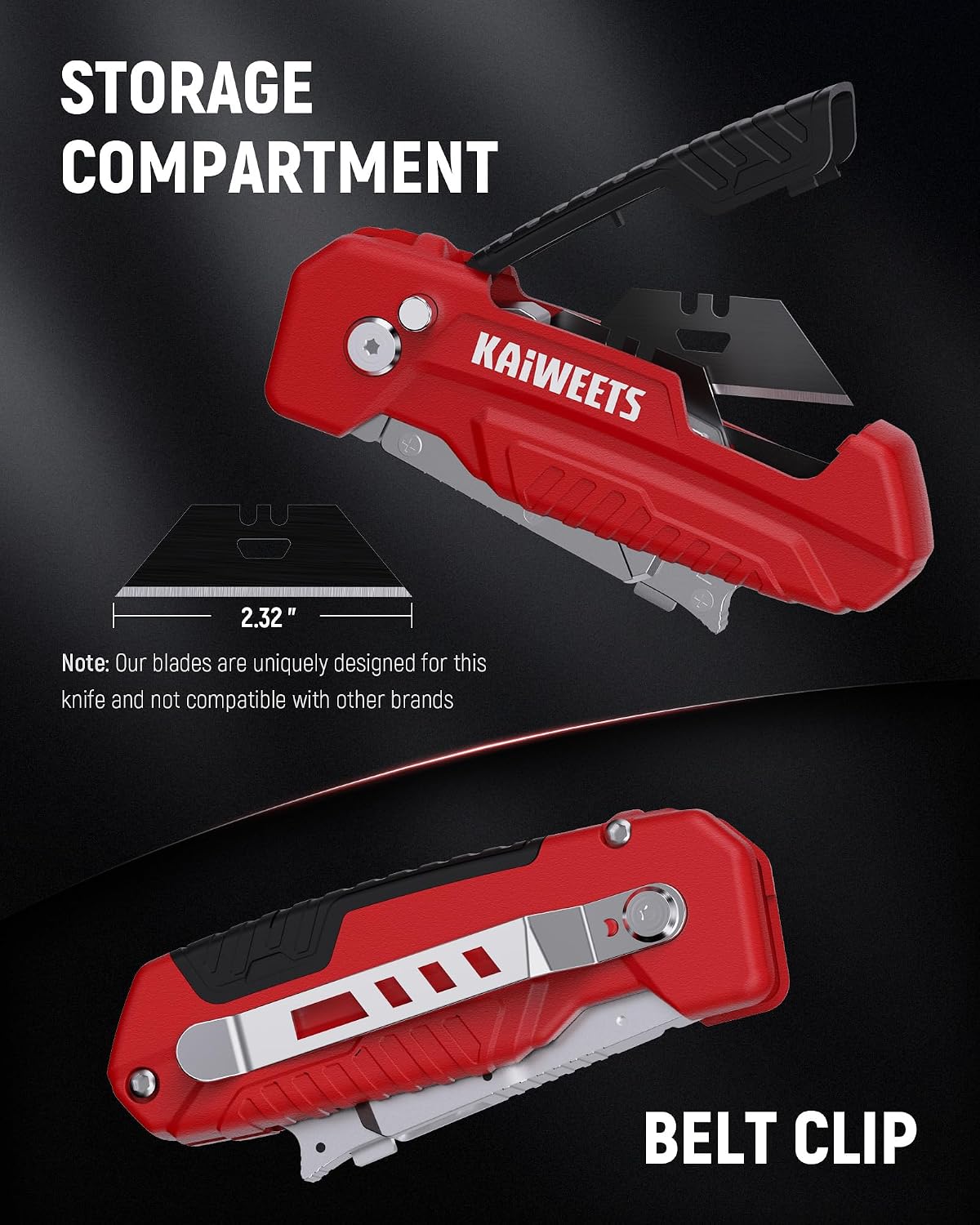 2-in-1 Utility Knife, Razor Blade Scraper, Box Cutter for EDC