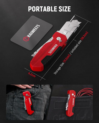 2-in-1 Utility Knife, Razor Blade Scraper, Box Cutter for EDC