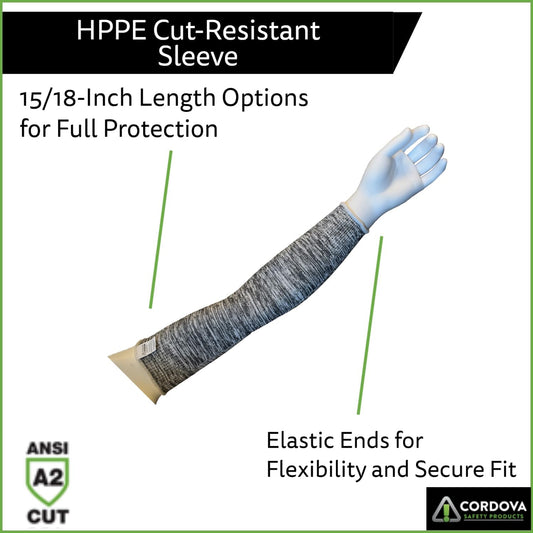 HPPE Sleeve, Salt & Pepper, ANSI Cut Level A2